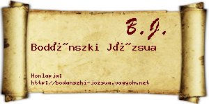 Bodánszki Józsua névjegykártya
